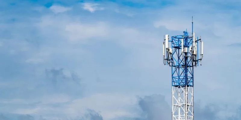 A communications tower against the sky