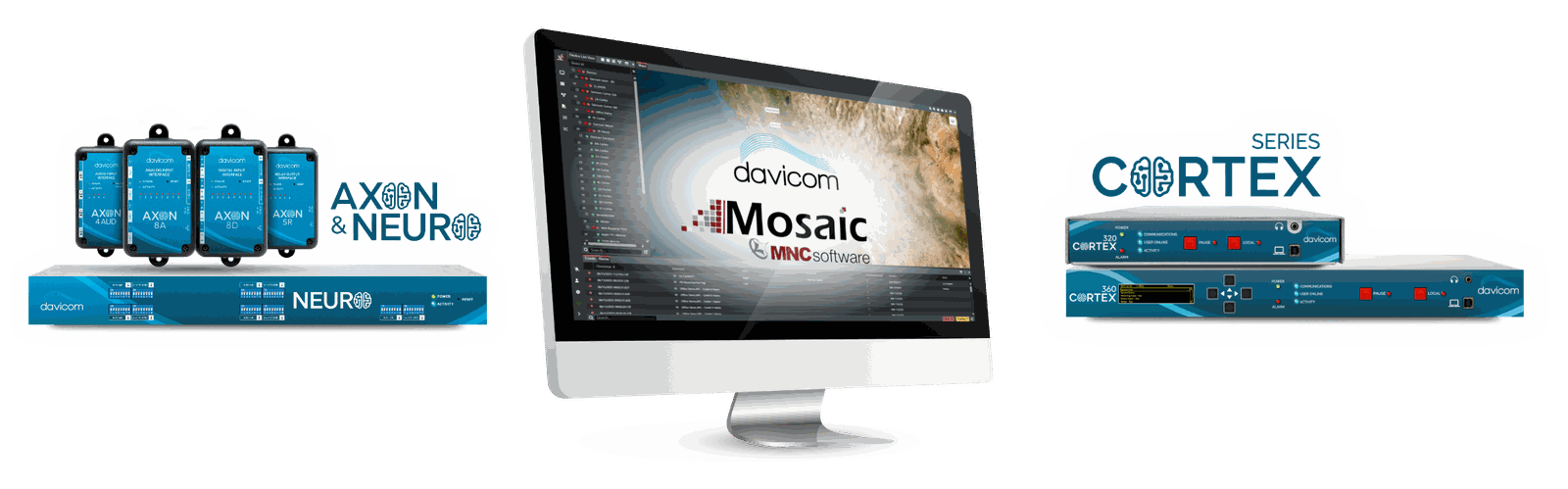 Mosaic on a workstation between AXON, NEURO and Davicom CORTEX units